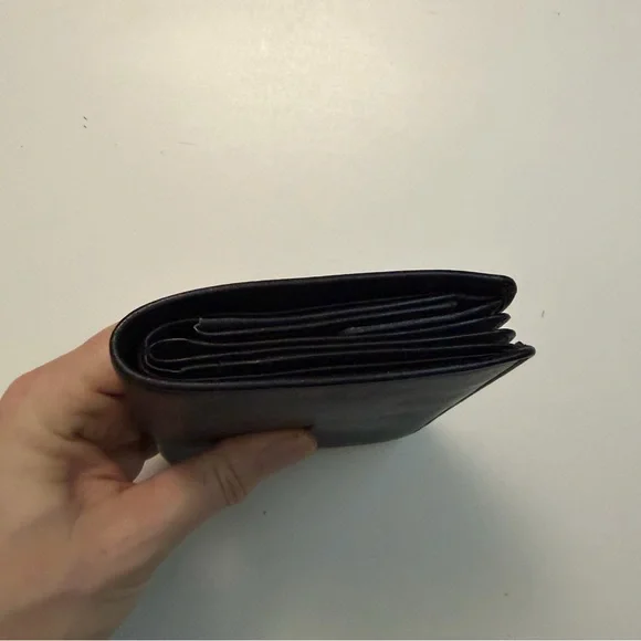 Arrows Wallet Bifold Leather Credit Card Slots Mesh ID Snap Coin Pouch Black - Picture 6 of 16